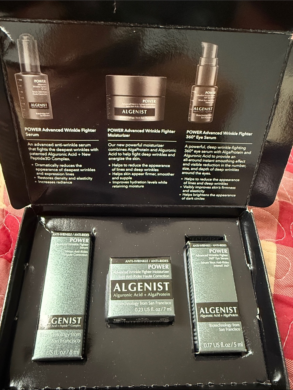 Algenist POWER Advanced Wrinkle Fighter Trio - Black Packaging